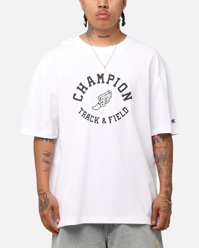 Champion Heritage Collegiate Track And Field T-Shirt White//Black-- Plaid T-Shirt Polka Dot Checkered