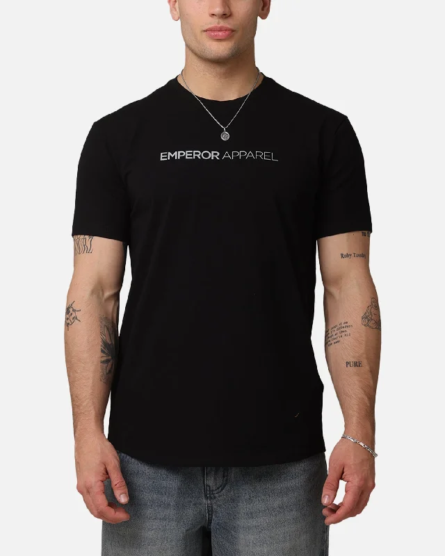 Emperor Apparel Scallop Sport T-Shirt Black-- Welt Pockets Slit Pockets Flap Pockets