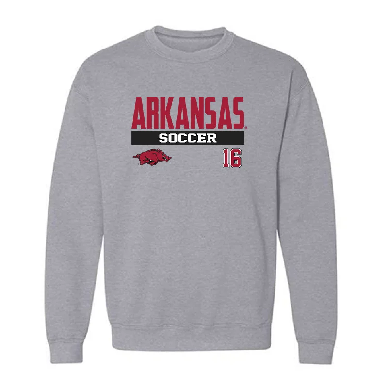 Arkansas - NCAA Women's Soccer : Audrey Shackelford - Classic Fashion Shersey Crewneck Sweatshirt Hoodie with Button Placket Classic Preppy