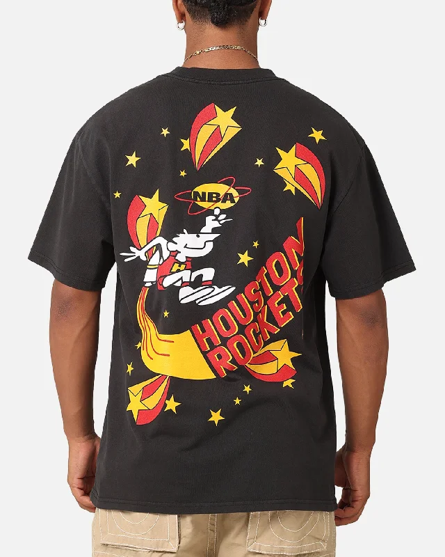 Mitchell & Ness Houston Rockets Space Age T-Shirt Faded Black-- Elegant Classic Vintage