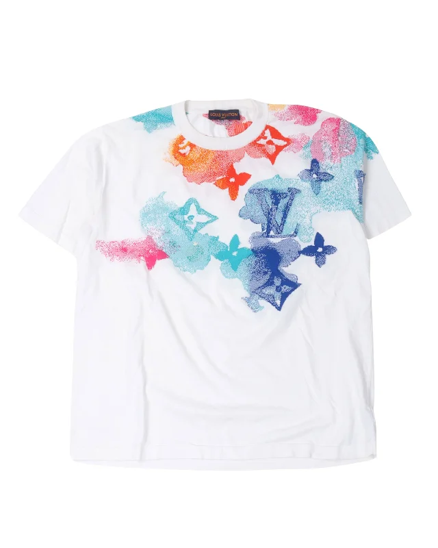 Watercolor Monogram Knit T-Shirt-- Plaid T-Shirt Polka Dot Checkered