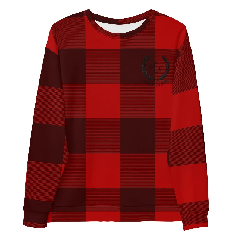 Buffalo Plaid Sweatshirt Hoodie with Raw Hem Edgy Unfinished