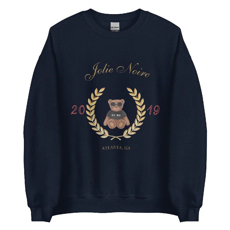 Classic 90s Bear Sweatshirt- Navy Hoodie with Oversized Fit Loose Comfortable