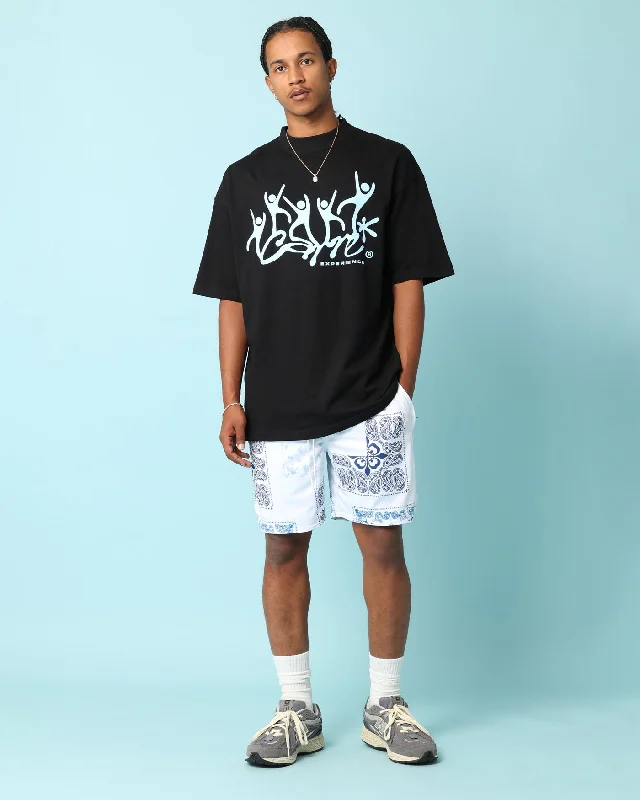 Carré Raver Oversized T-Shirt Black-- Welt Pockets Slit Pockets Flap Pockets