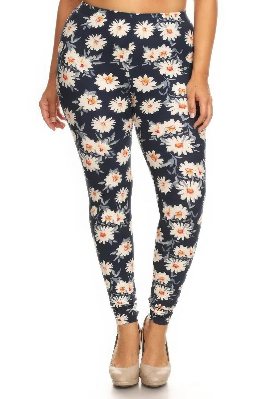 Plus Size Buttery Soft Print Leggings Stylish Sweatproof Leggings