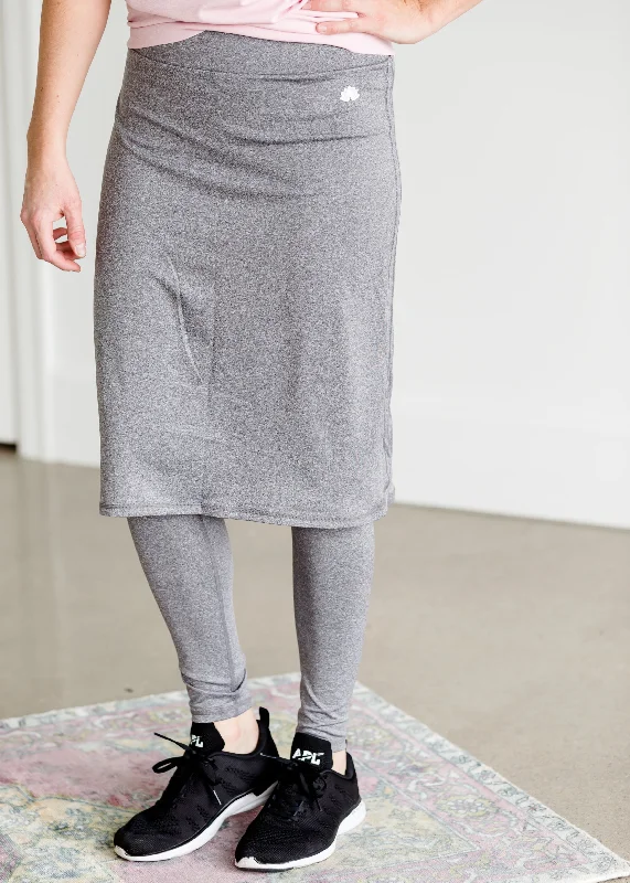 Snoga Long Shirttail Heather Gray Sport Skirt - FINAL SALE-- Chenille Blend Fleece Blend Nylon Blend
