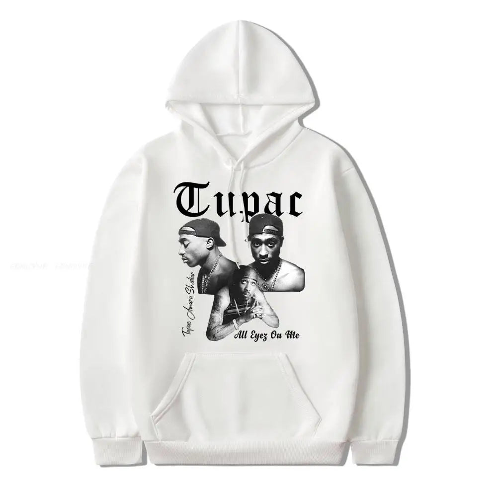 2024 new Male and female rapper 2D Tupac hooded sweatshirt fashionable streetwear Dalian hip-hop costume Hoodie with Earth Tones Natural Calm