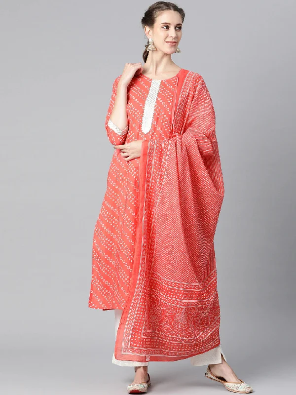 Women's Cotton Printed Kurta Pant Dupatta Set - Ahika Chic Checkered Pants