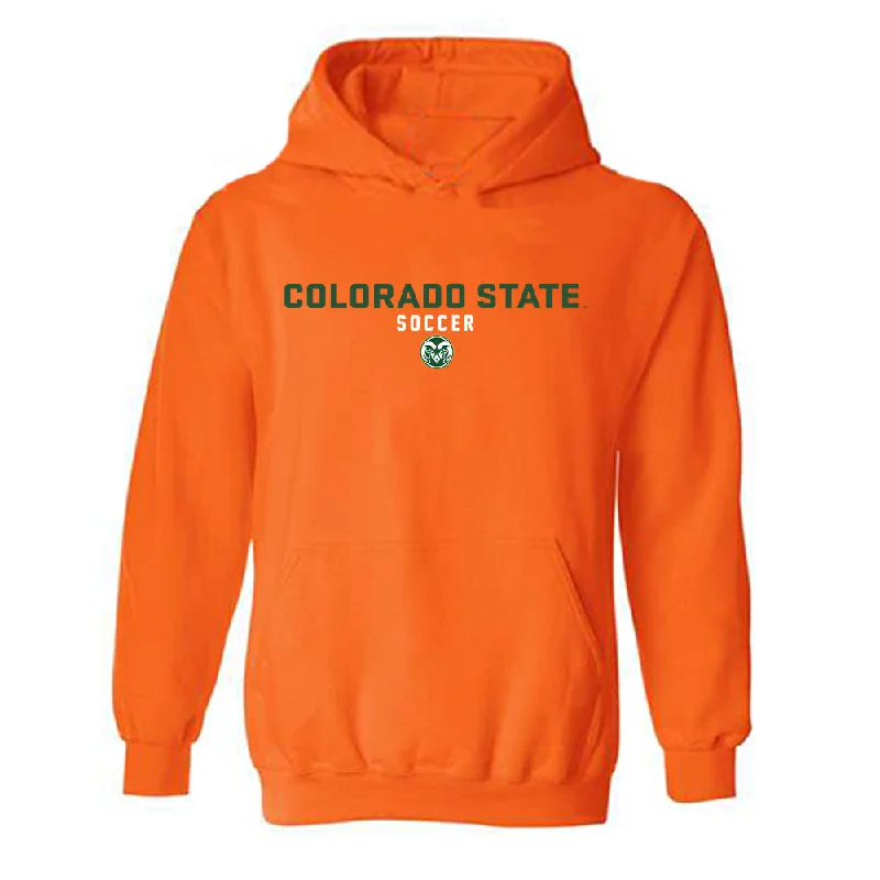 Colorado State - NCAA Women's Soccer : Madi Audet - Classic Shersey Hooded Sweatshirt Hoodie with Monochrome Minimalist Simple