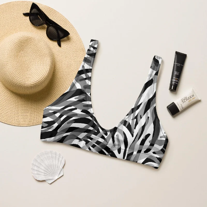 Zebra Recycled Padded Bikini Top Leopard print bikini, Bold design, Sexy, Trendy