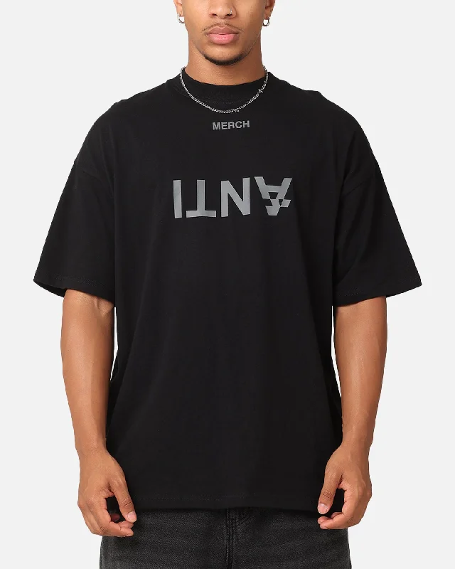The Anti Order Merch Boxy T-Shirt Black-- Terry Blend Velvet Blend Canvas Blend