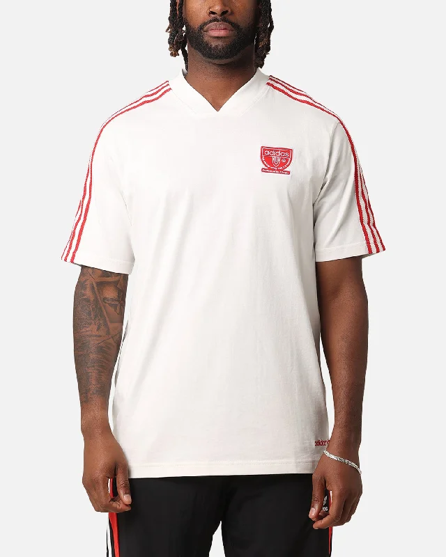 Adidas Graphic T-Shirt Cloud White-- Embroidered Appliqued Beaded