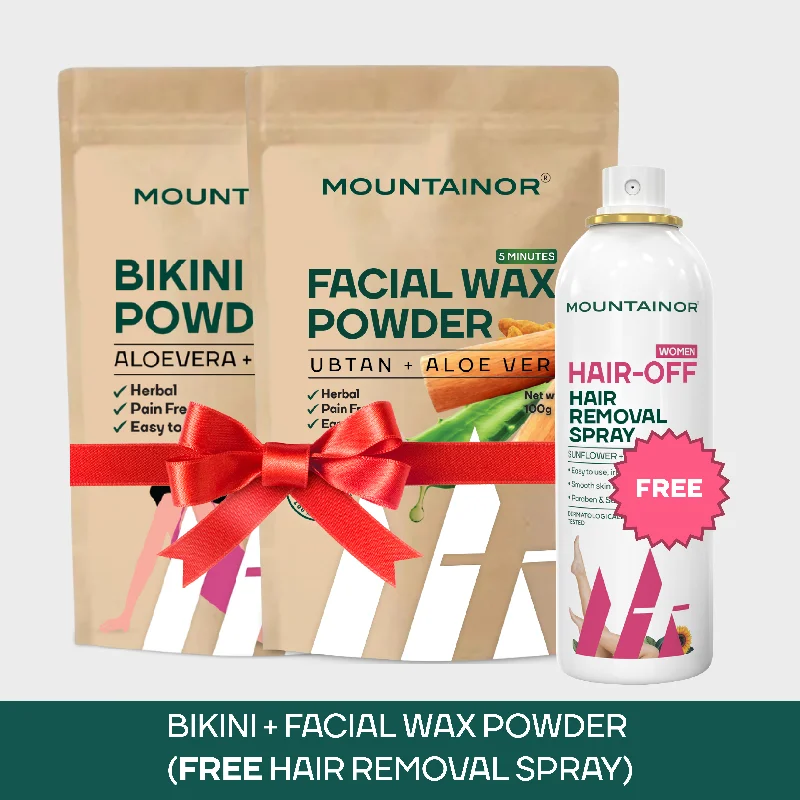 Turmeric Facial Hair Wax Powder + Bikini Wax Powder with Free Hair Removal spray for women Patterned bikini, Fun designs, Trendy, Comfortable