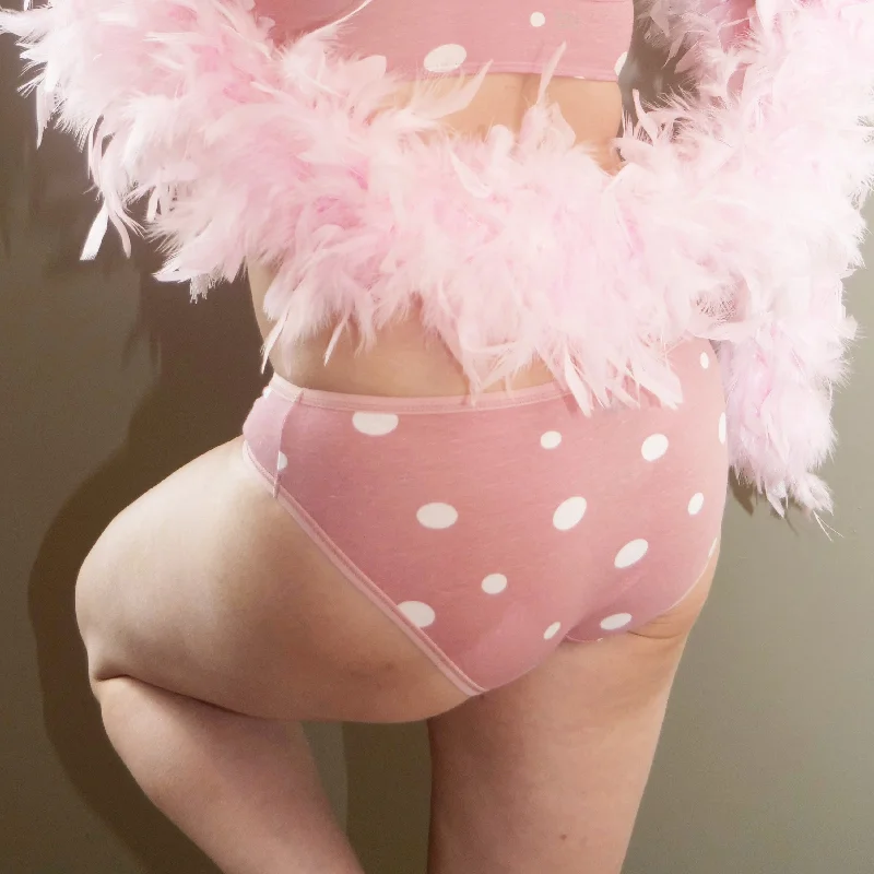 Women's organic cotton low-rise bikini bottoms - pink with white dots Crochet bikini, Boho style, Trendy, Sexy