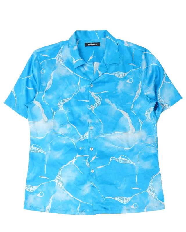 Miracle Tie Dye Silk Button Down Shirt-- Casual Formal Business