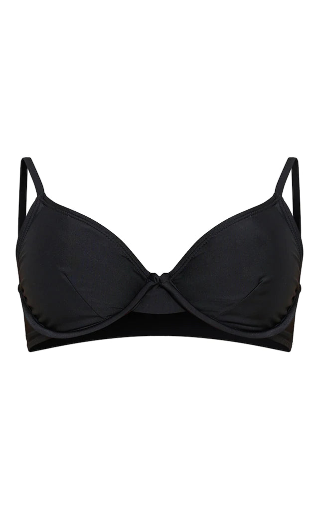 Recycled Black Mix & Match Underwired Bikini Top Printed bikini, Vibrant, Trendy, Chic