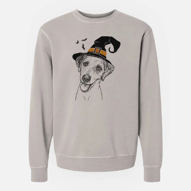 Witch Palm Palm the Aussiedoodle - Unisex Pigment Dyed Crew Sweatshirt Hoodie with Reflective Safety Nightwear