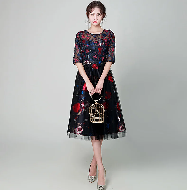 Floral Print Midi Elegant Dress Tunics Evening elegant