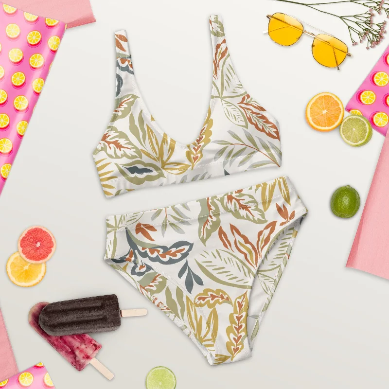 Floral Recycled high-waisted bikini Lace-up bikini, Trendy, Chic, Sexy