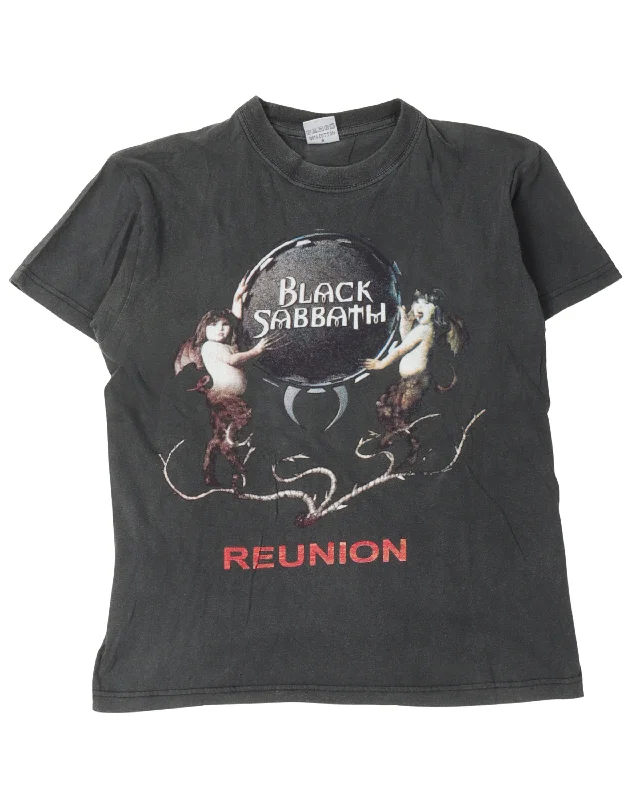 Black Sabbath Reunion Tour T-Shirt-- Mesh Blend Leather Blend Suede Blend