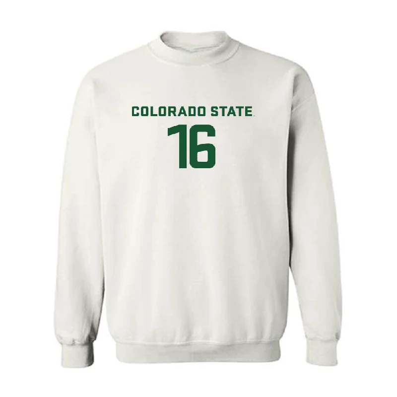 Colorado State - NCAA Women's Soccer : Madi Audet - Crewneck Sweatshirt Hoodie with Frayed Bohemian Relaxed
