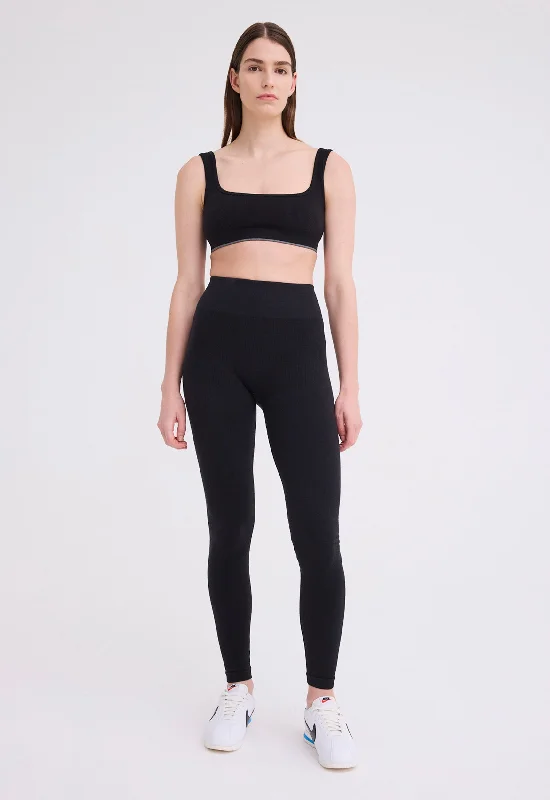 NAGNATA Demi Wool Legging - Black Stylish Faux Leather Leggings