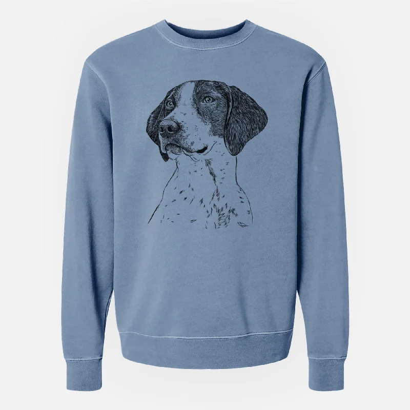 Bare Payton the Mixed Breed - Unisex Pigment Dyed Crew Sweatshirt Hoodie with Patch Decorative Personalized