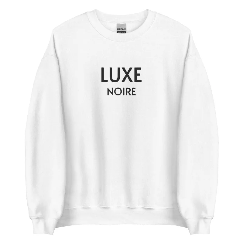 Black Luxury Sweatshirt- White Hoodie with Batwing Sleeves Loose Dramatic