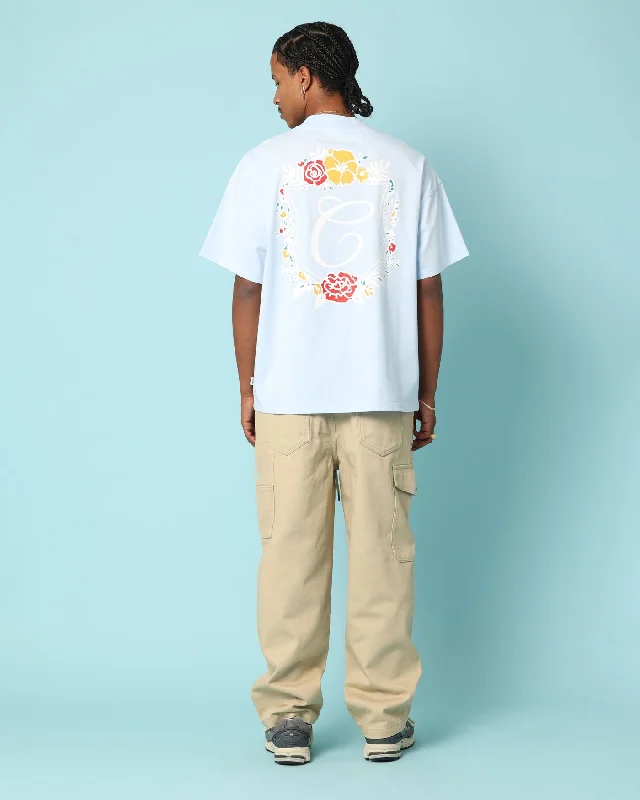 Carré Club Carré Oversized T-Shirt Light Blue-- Striped Floral Plaid