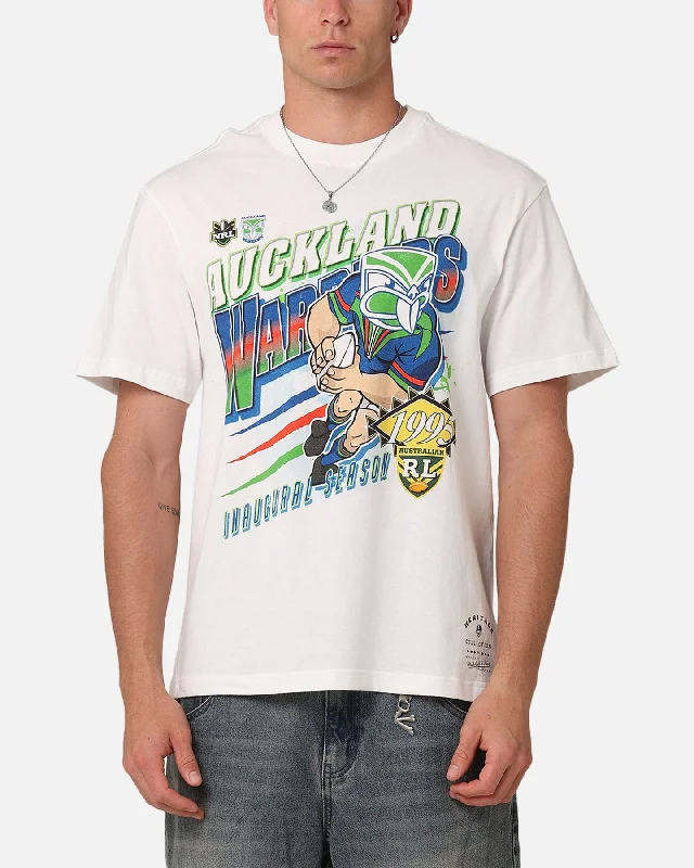 Mitchell & Ness Auckland Warriors 1995 Season T-Shirt Vintage White-- Solid Print Embellished