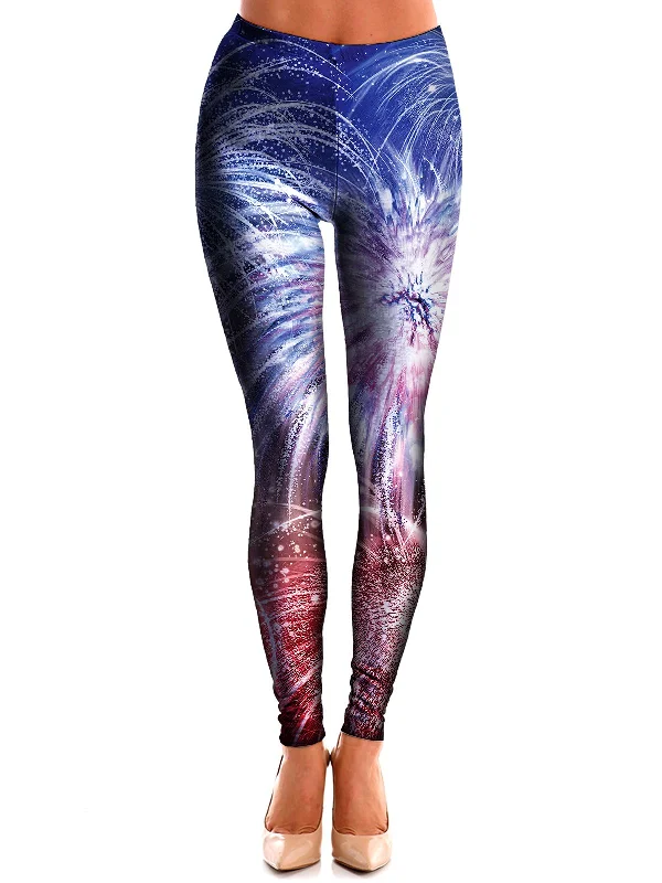 Fireworks Leggings Trendy Seamless Sports Leggings