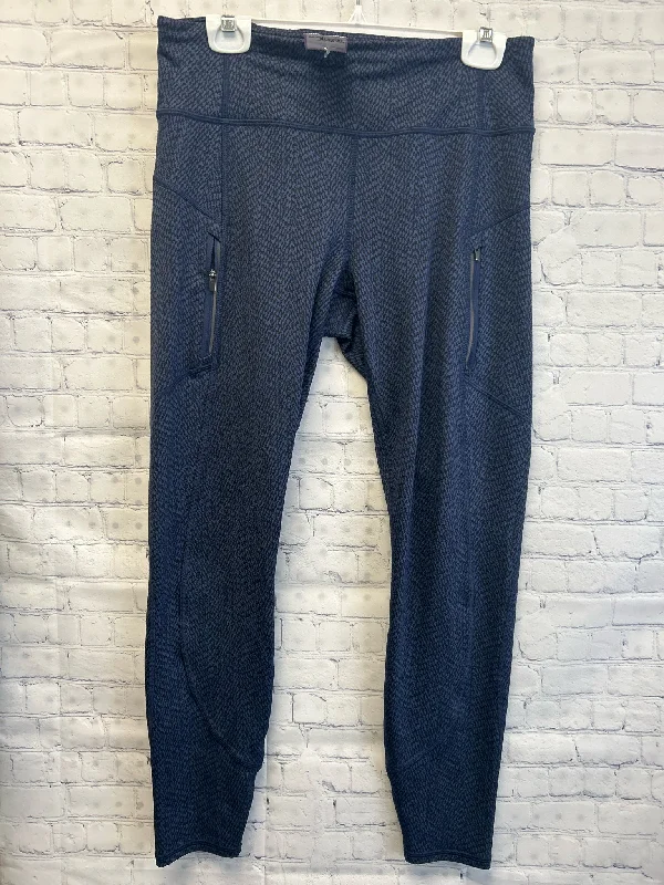 Size Medium Ladies Blue Print Athleta Workout Leggings Stylish Pockets Active Leggings
