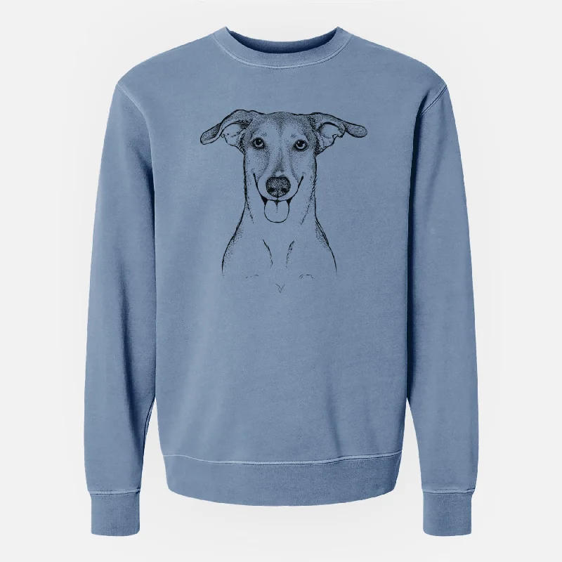 Bare Phoebe the Corgi Mix - Unisex Pigment Dyed Crew Sweatshirt Hoodie with Front Slit Layering Stylish