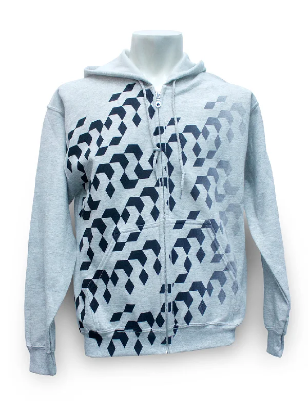 Diamonds Zip Hoodie - UNISEX Hoodie with Full-Zip Functional Layering