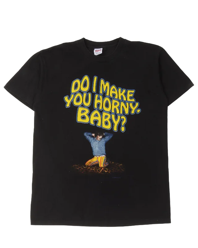 Austin Powers Do I Make You Horny T-Shirt-- Beaded Sequined Faux Fur