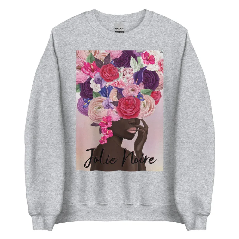 La Fleur Sweatshirt- Gray Hoodie with Cropped Fit Short Trendy