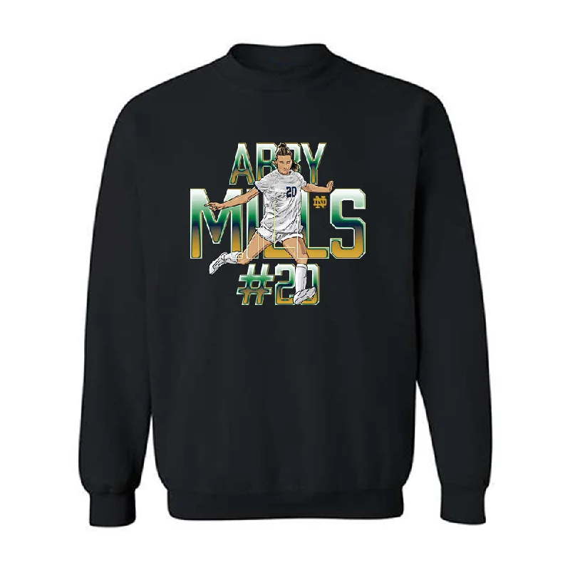 Notre Dame - NCAA Women's Soccer : Abby Mills - Player Collage Crewneck Sweatshirt Hoodie with Drawstring Waist Adjustable Fitted