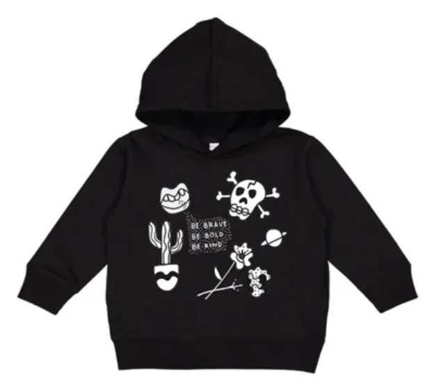 Be Brave Hoodie by Jess Koala Hoodie with Hem Applique Textured Unique