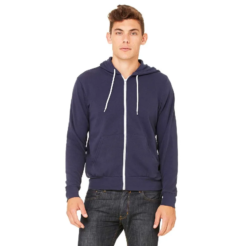 Bella + Canvas Unisex Navy Full-Zip Hoodie Hoodie with Tie-Dye Psychedelic Retro