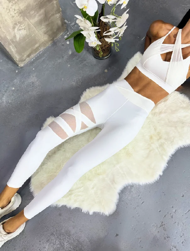 WHITE SWAN BALLERINA LEGGINGS Trendy Minimalist Leggings