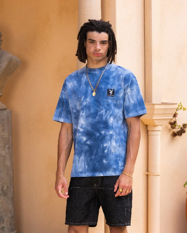 Playboy By Culture Kings Vacay T-Shirt Light Blue Tye-- Zippered Front Buttoned Front Snap Front