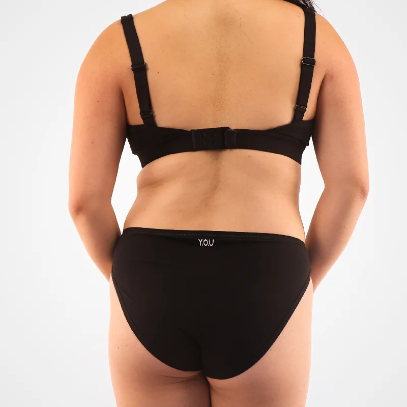 Women's organic cotton mid-rise bikini bottoms in black Triangle bikini, Simple, Chic, Comfortable