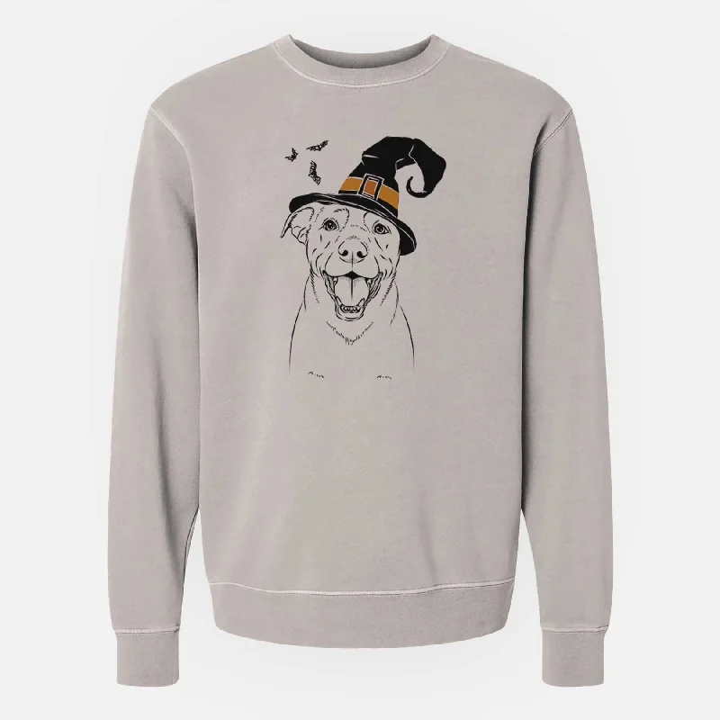 Witch Pele the Lab Mix - Unisex Pigment Dyed Crew Sweatshirt Hoodie with Half-Zip Sporty Casual