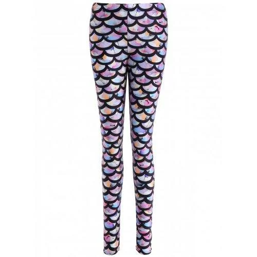 Colorful Scale Print Leggings - One Size Trendy Polka Dot Leggings