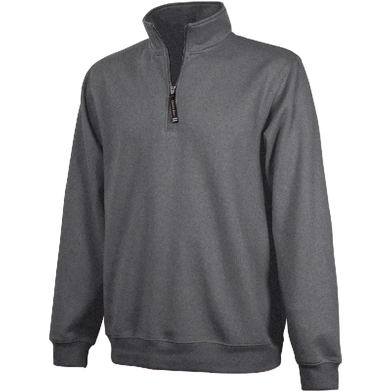 Charles River Unisex Dark Charcoal Crosswind Quarter Zip Sweatshirt Hoodie with Button Classic Timeless