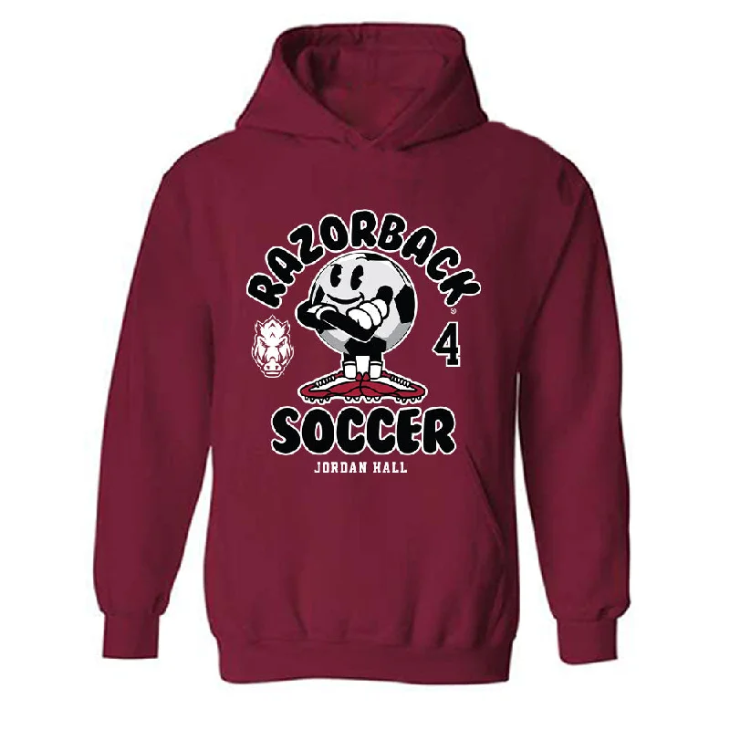 Arkansas - NCAA Women's Soccer : Jordan Hall - Fashion Shersey Hooded Sweatshirt Hoodie with Zipper Versatile Modern