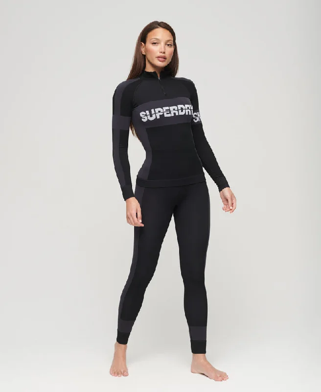 Seamless Baselayer Leggings | Black Comfortable Running Leggings