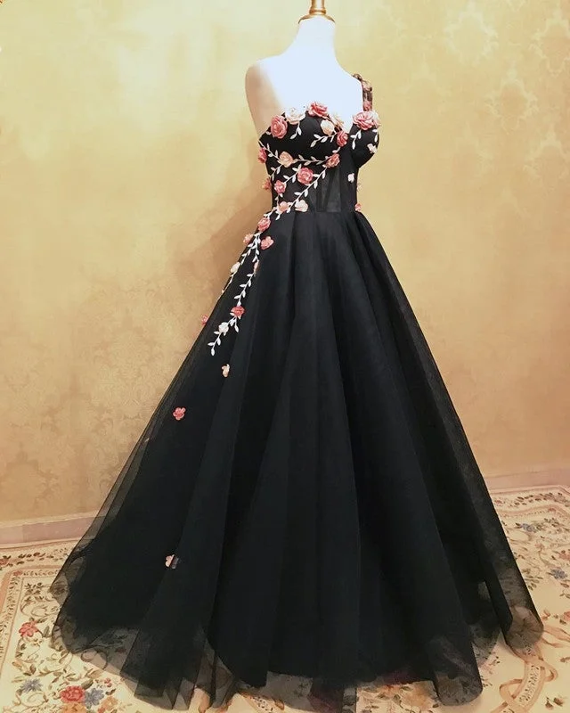 Floral Flowers One Shoulder Prom Dresses Organza Ruffles Tunics Floral girly