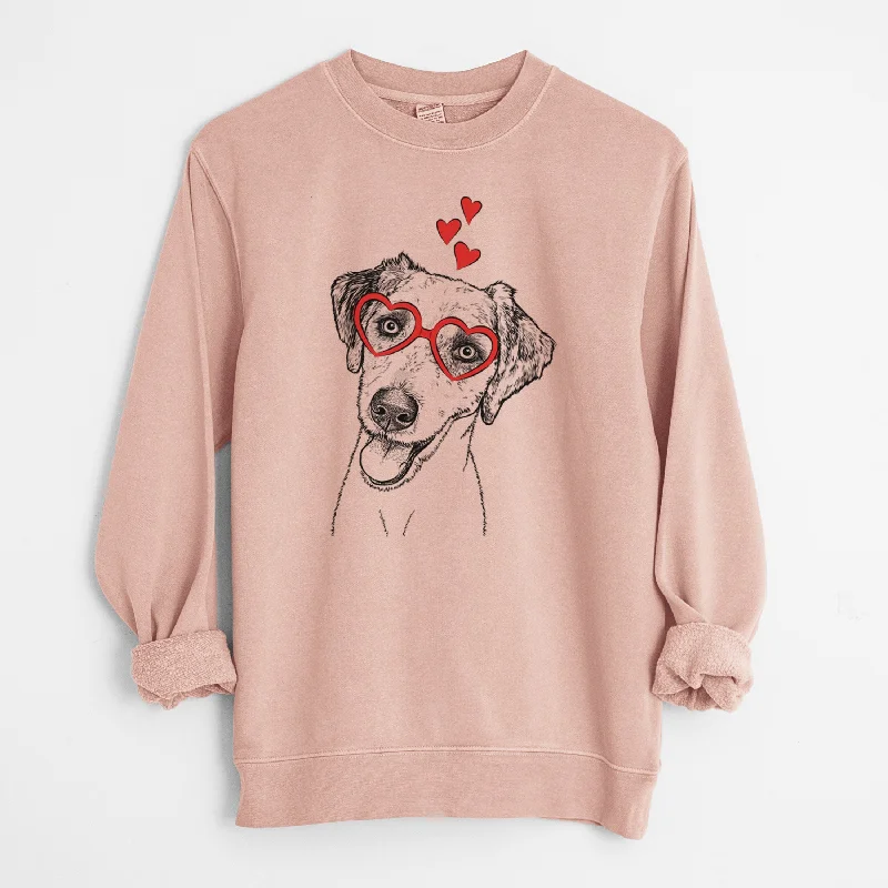 Valentine Palm Palm the Aussiedoodle - Unisex Pigment Dyed Crew Sweatshirt Hoodie with Mesh Breathable Sporty