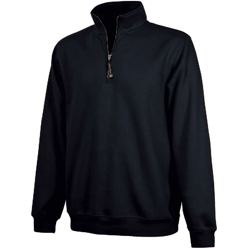 Charles River Unisex Black Crosswind Quarter Zip Sweatshirt Hoodie with Color Block Contrast Stylish